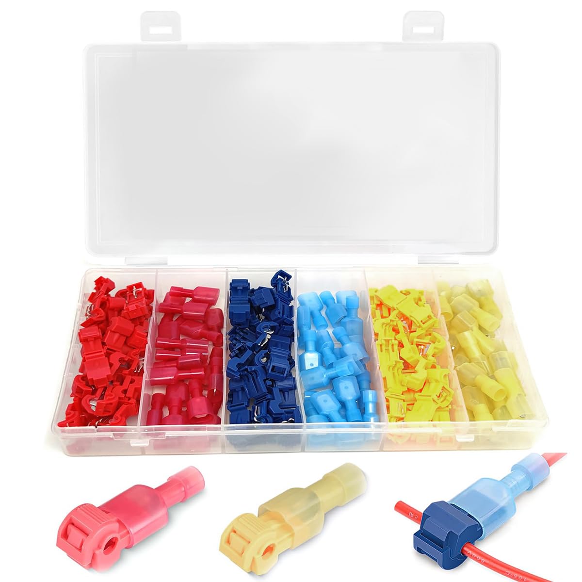 Serplex 120Pcs T-Tap Wire Connectors Kit, Quick Wire Splice Connectors, Self-Stripping Electrical Connectors Kit, Nylon Fully Insulated Male Wire Terminals for Automotive Wire Tap (22-10 AWG) Serplex 120Pcs T-Tap Wire Connectors Kit, Quick Wire Splice Connectors, Self-Stripping Electrical Connectors Kit, Nylon Fully Insulated Male Wire Terminals for Automotive Wire Tap (22-10 AWG)
